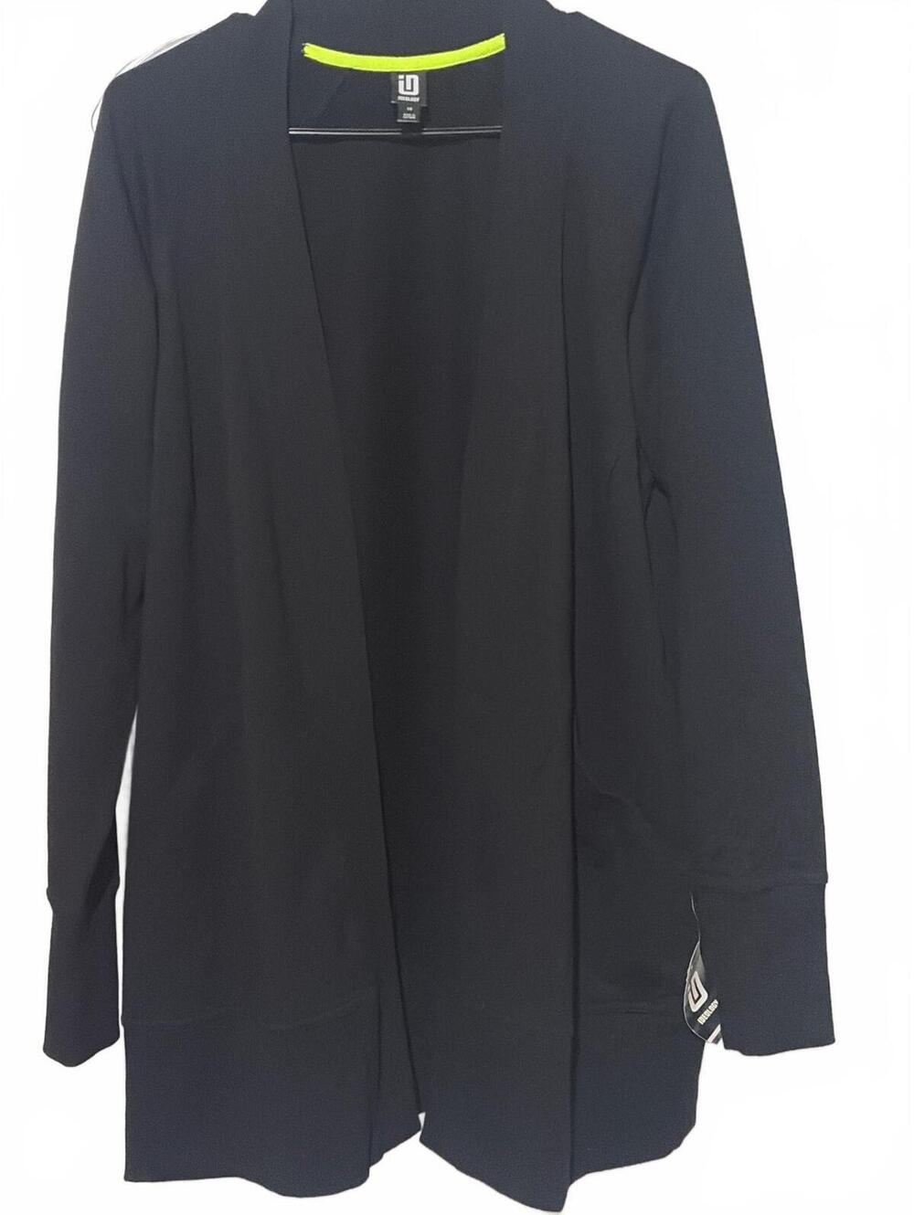 Ideology Women's Casual Open Front Cardigan Sweater, Size 1X, Deep Black